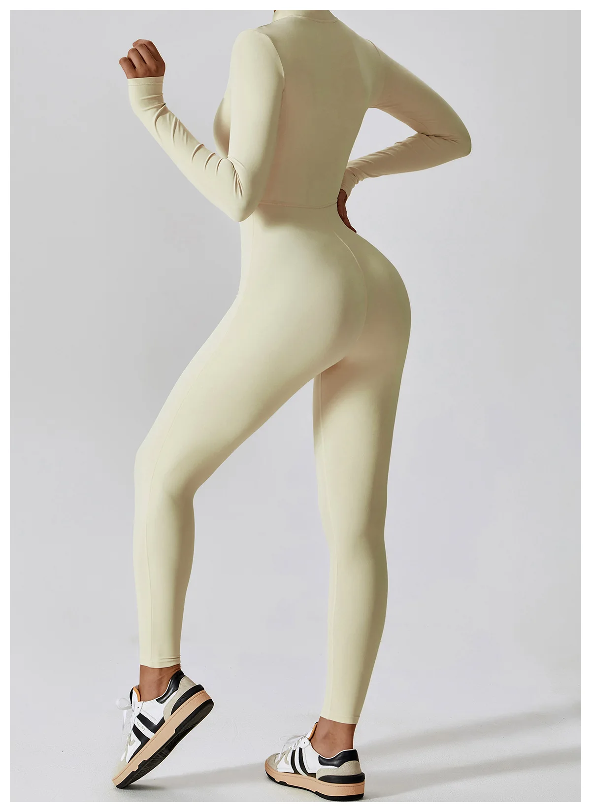 Combinaison Sport Yoga Femme Manches Longues – Séchage Rapide & Extensible 4 Voies