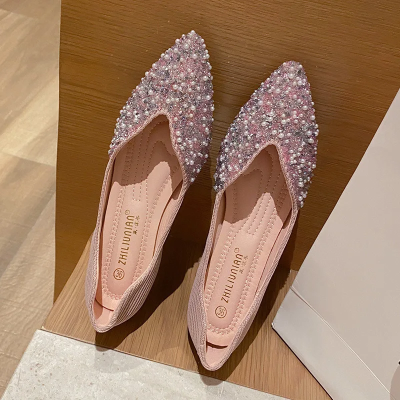 Chaussures montantes femme à perles & strass – Style tendance toutes saisons