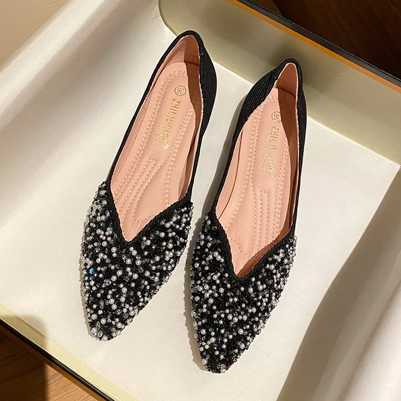 Chaussures montantes femme à perles & strass – Style tendance toutes saisons
