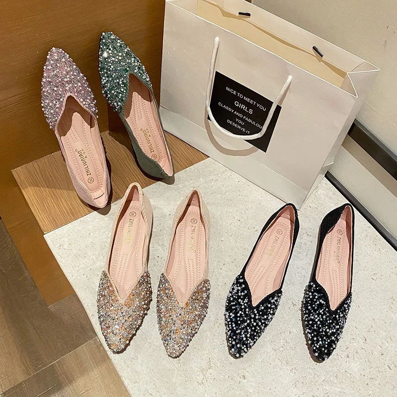 Chaussures montantes femme à perles & strass – Style tendance toutes saisons