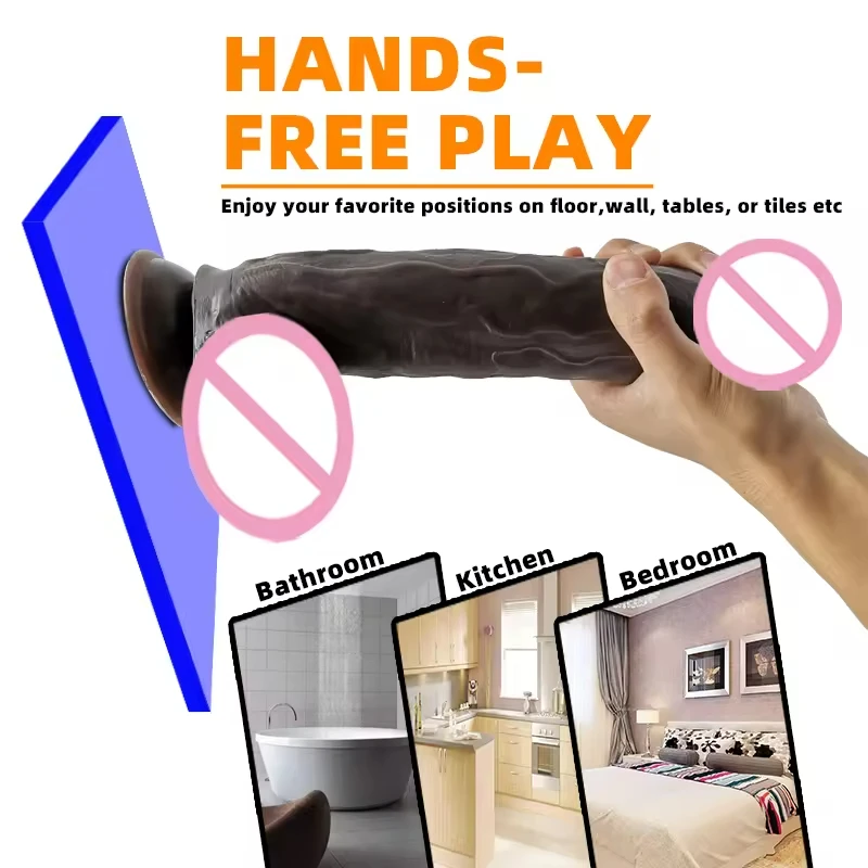 Gode réaliste extra large 30cm avec ventouse – Sextoy silicone mains libres pour femme