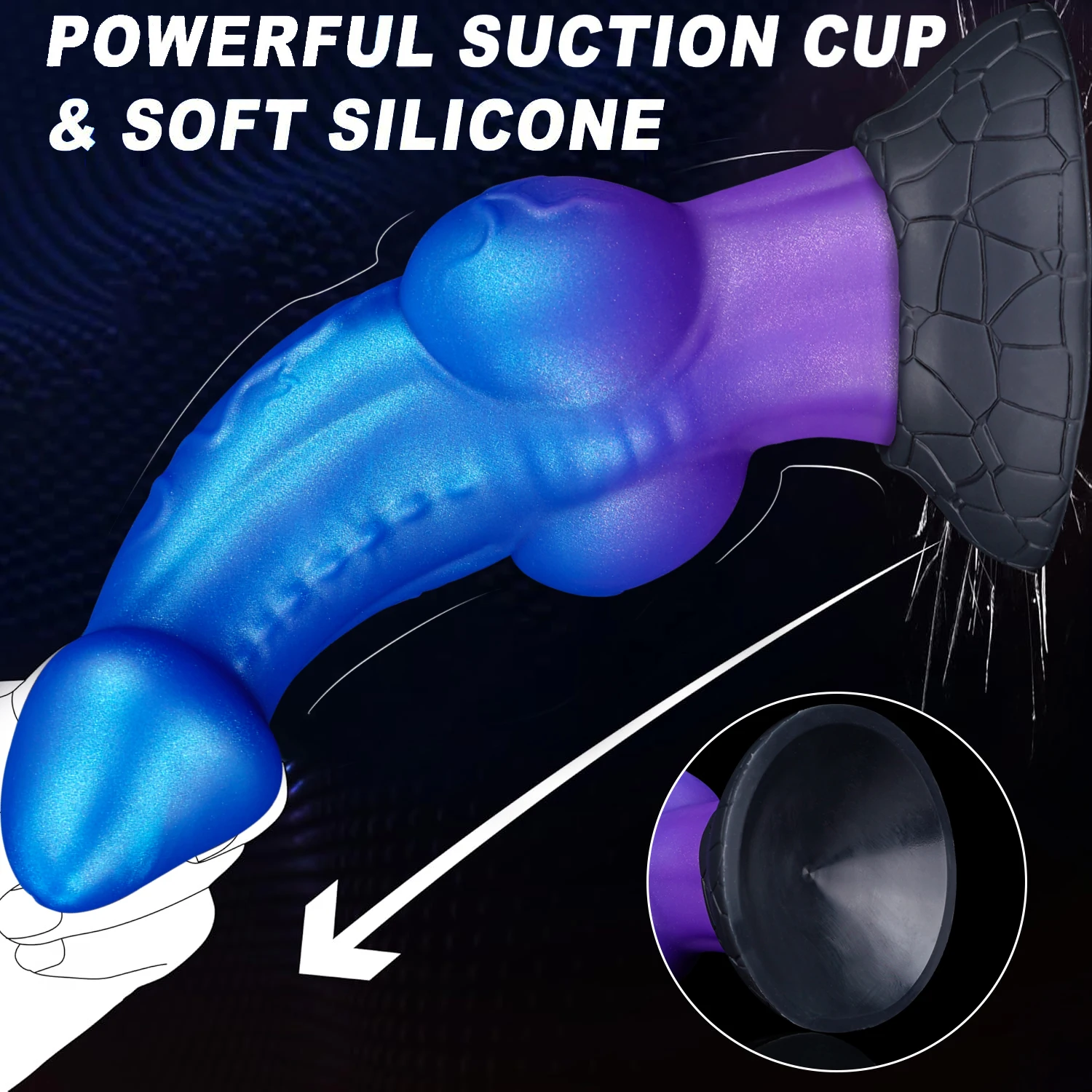 Gode Réaliste Dragon Monster en Silicone avec Ventouse – Étanche 100% | Bleu