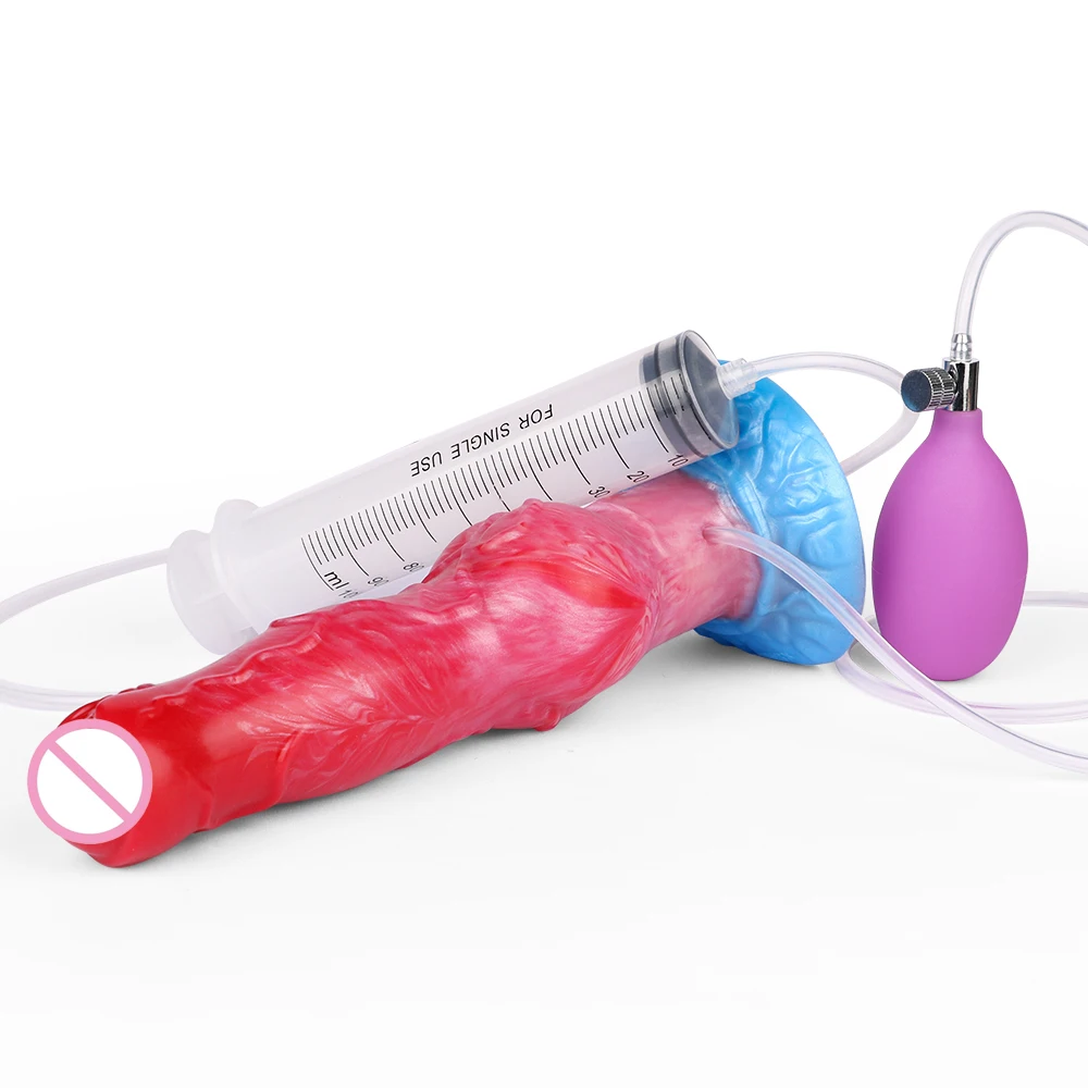 Gode Gonflable Anal en Silicone Souple – Fonction Spray & Gonflage – 100% Étanche