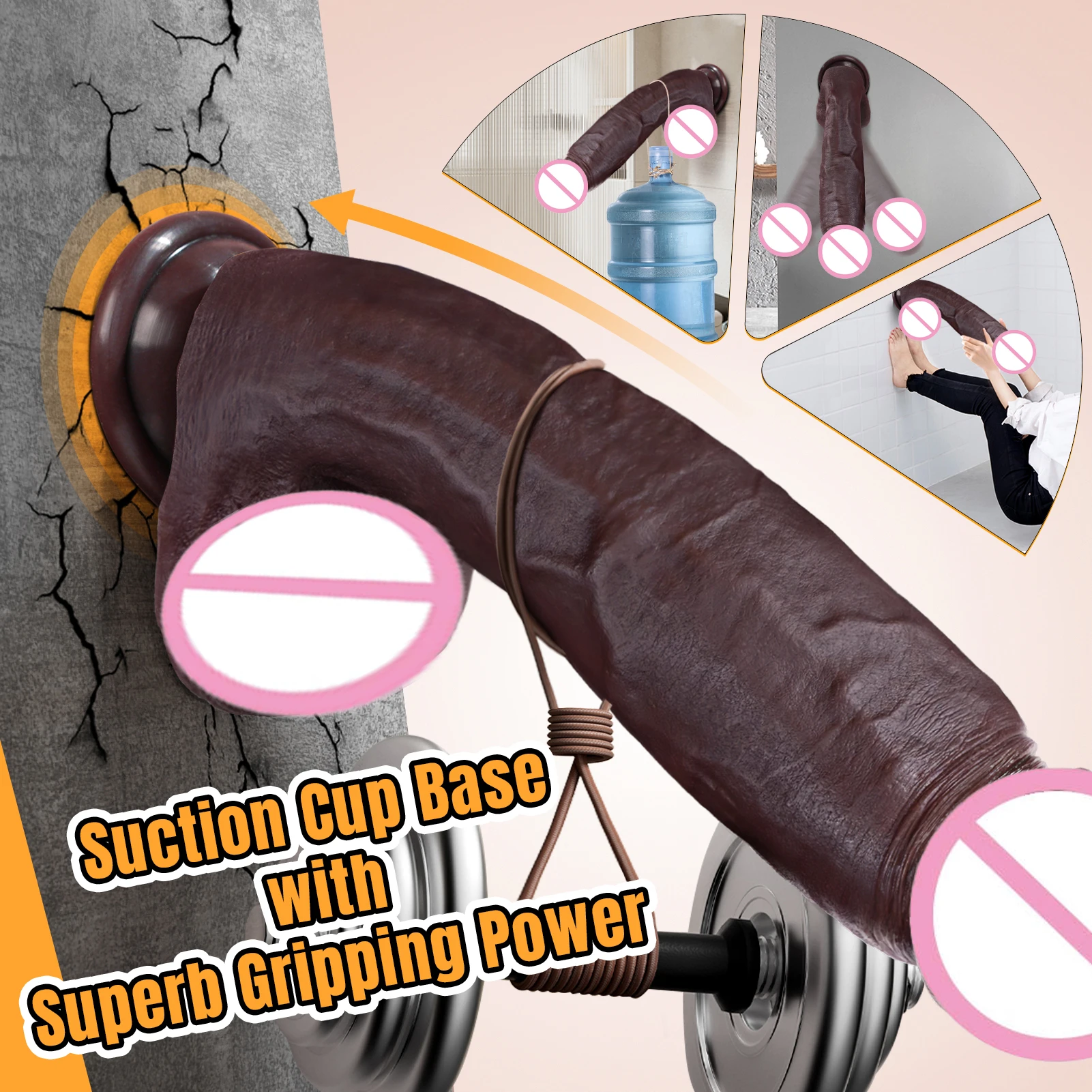 Super Gode Réaliste César 28cm – Silicone Souple 100% Étanche, Jouet Adulte