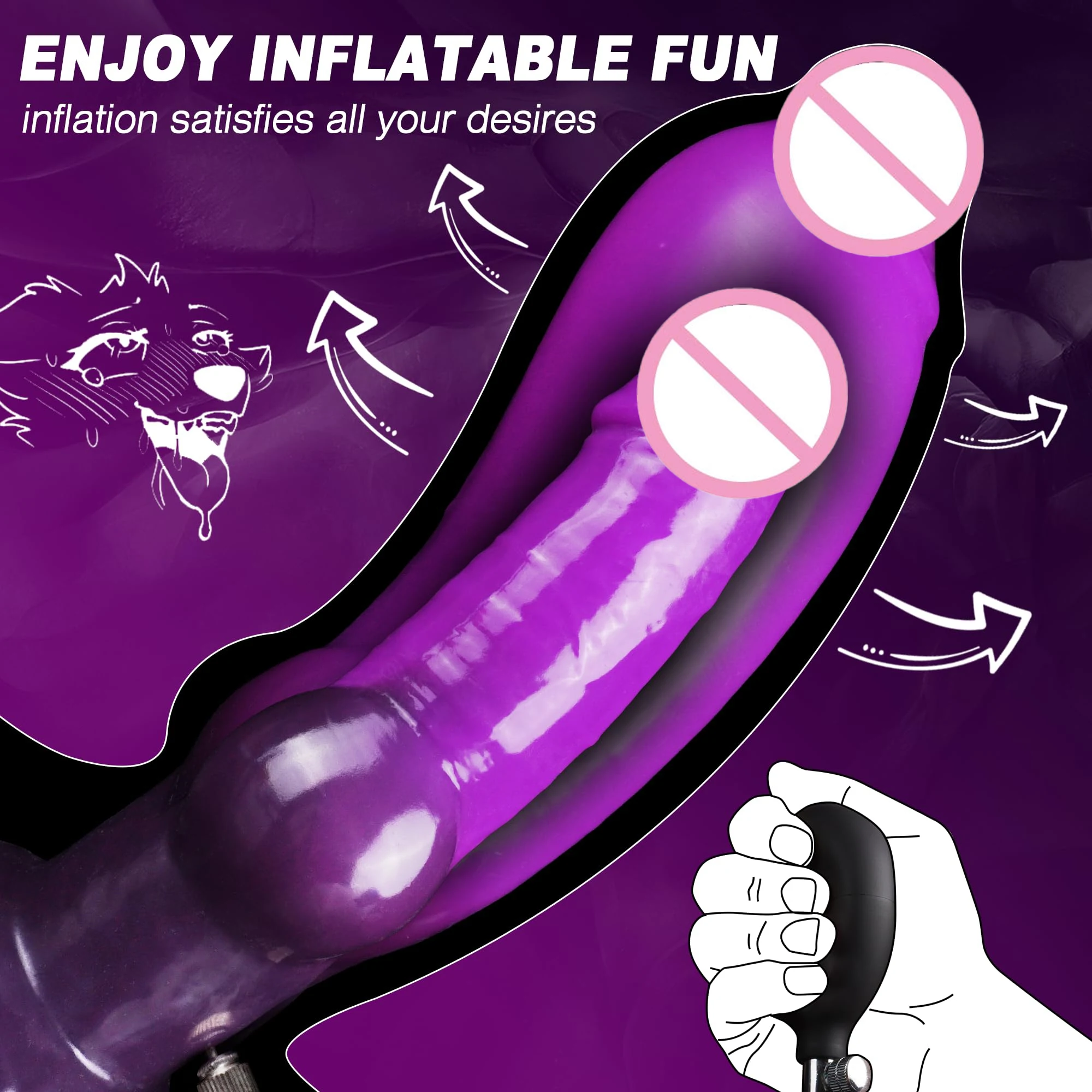 Gode gonflable réaliste de noeud de chien de silicone gode jouet monstre Alien Animal adulte femmes portable Plug Anal godes