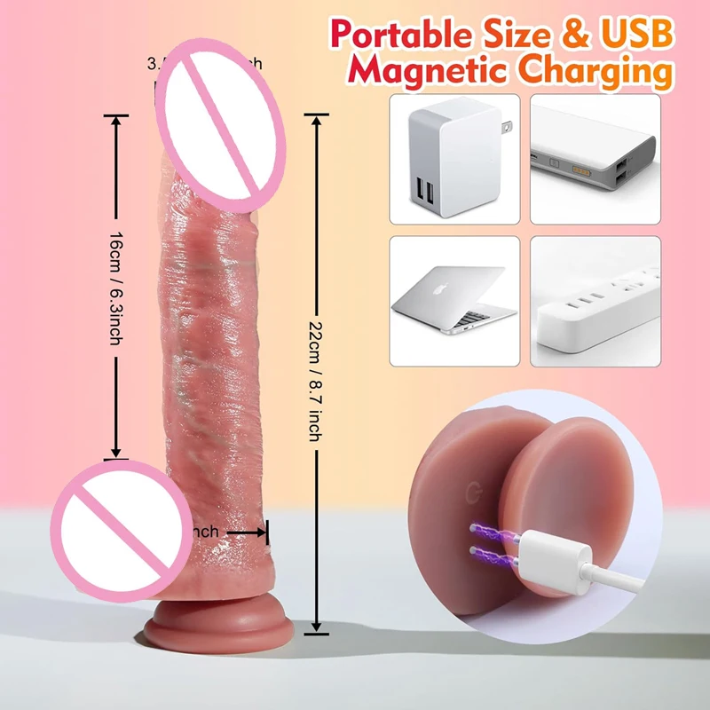 Dildos réalistes pour adultes, vibrateur multifonctionnel pour point G avec sensation de toucher réel, dildo en silicone souple pour femmes