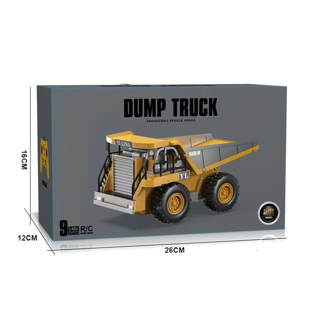 Camion Benne RC Télécommandé 2.4GHz 9 Canaux – Alliage Métal, Échelle 1:20, Chargeur Inclus