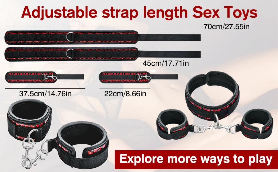 Menottes BDSM Poignets & Cuisses avec Sangles Réglables – Kit Bondage Couple