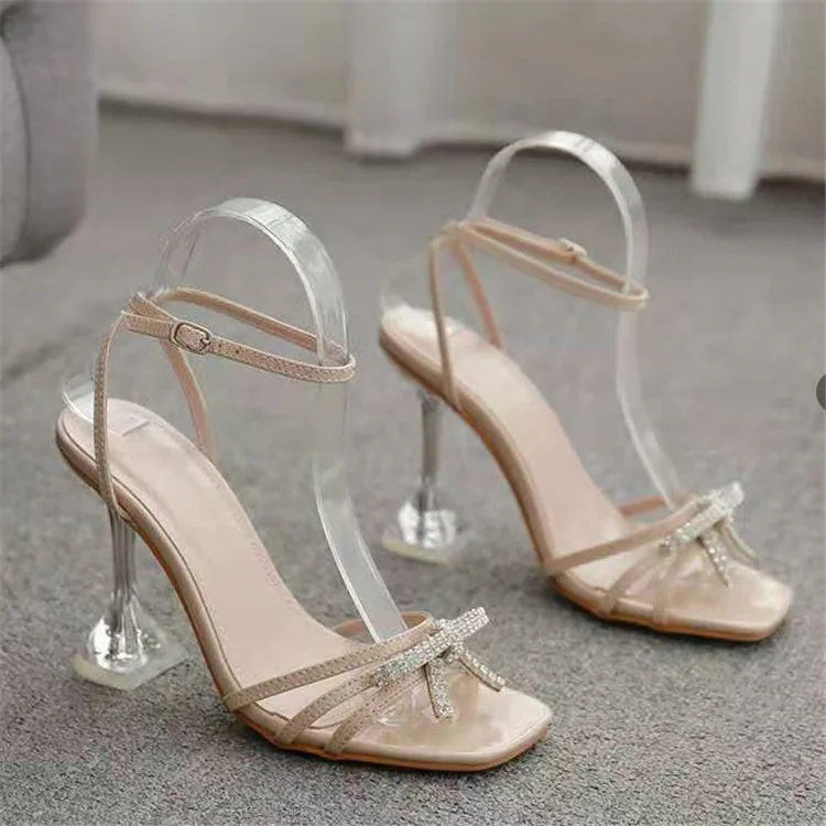 Sandales Femme Talon Aiguille Strass & Nœud Floral – Légères & Tendance