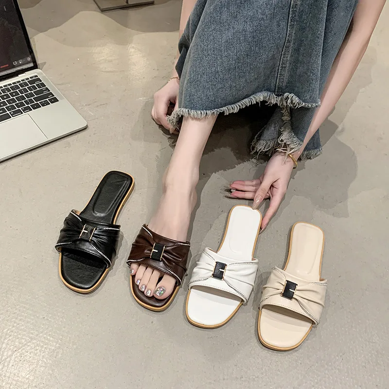 Sandales Montantes Femme Bout Ouvert & Boucle Métallique – Mode Été Tendance