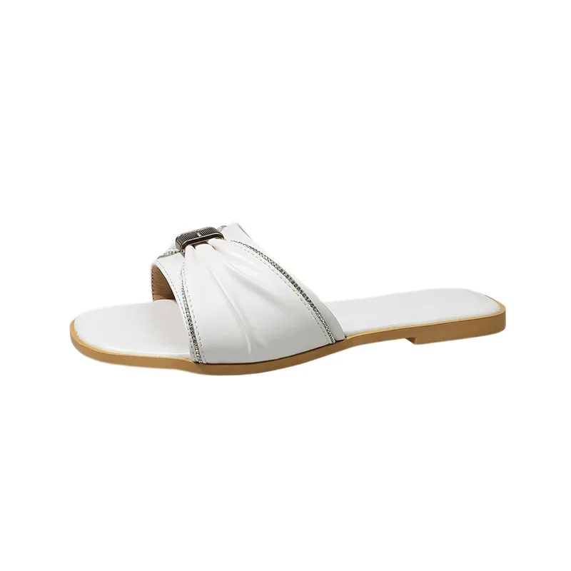 Sandales Montantes Femme Bout Ouvert & Boucle Métallique – Mode Été Tendance