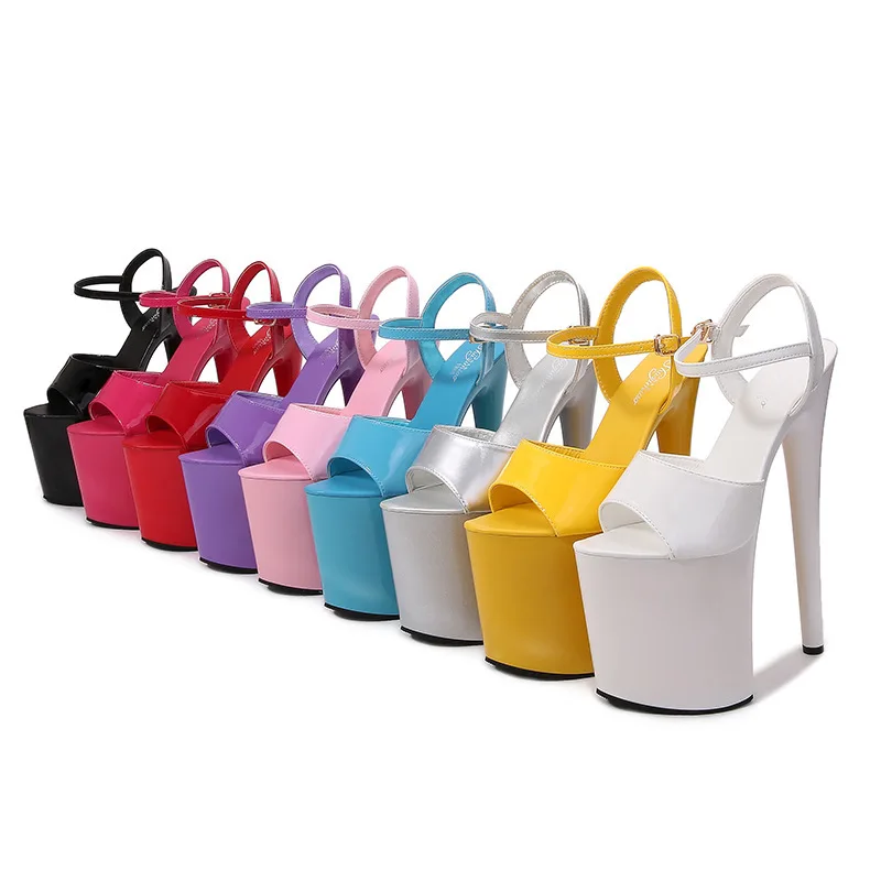 Sandales compensées plateau 20cm femme – Style gothique sexy bout ouvert