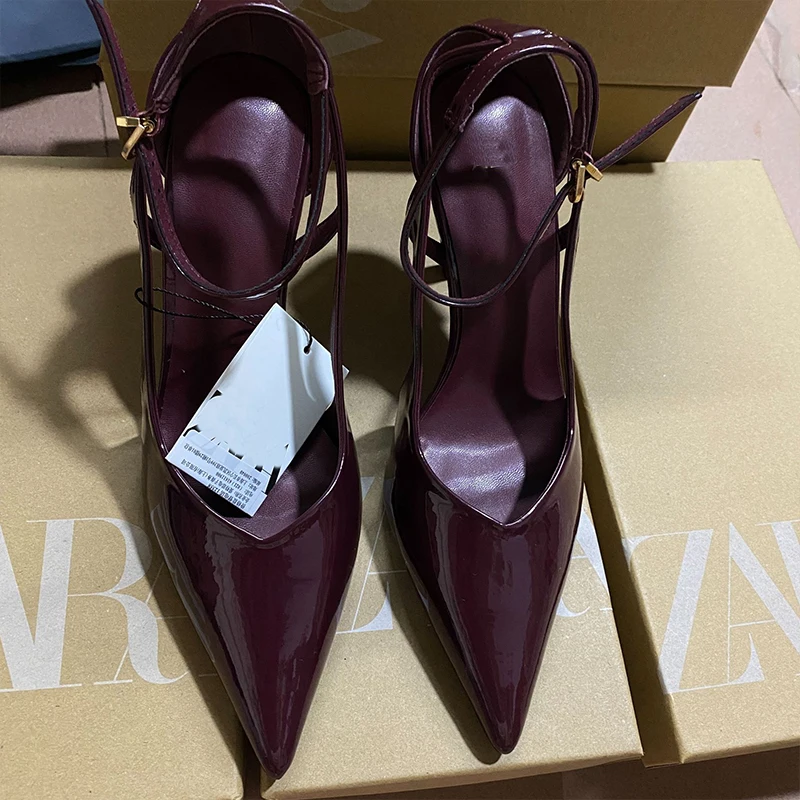Sandales à talon aiguille ultra-haut bout pointu PU – Style sexy & élégant