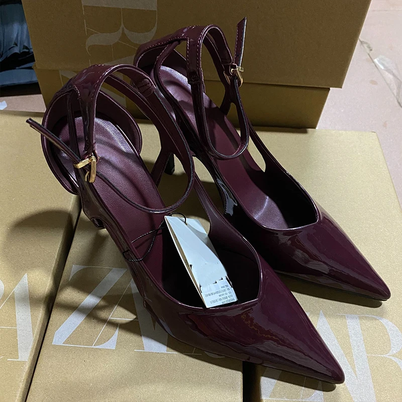 Sandales à talon aiguille ultra-haut bout pointu PU – Style sexy & élégant