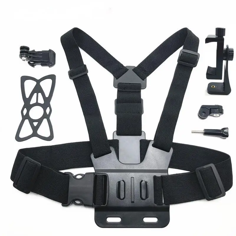 Support Poitrine Multifonctionnel pour Téléphone & Caméra GoPro – Réglable & Universel 4-7"
