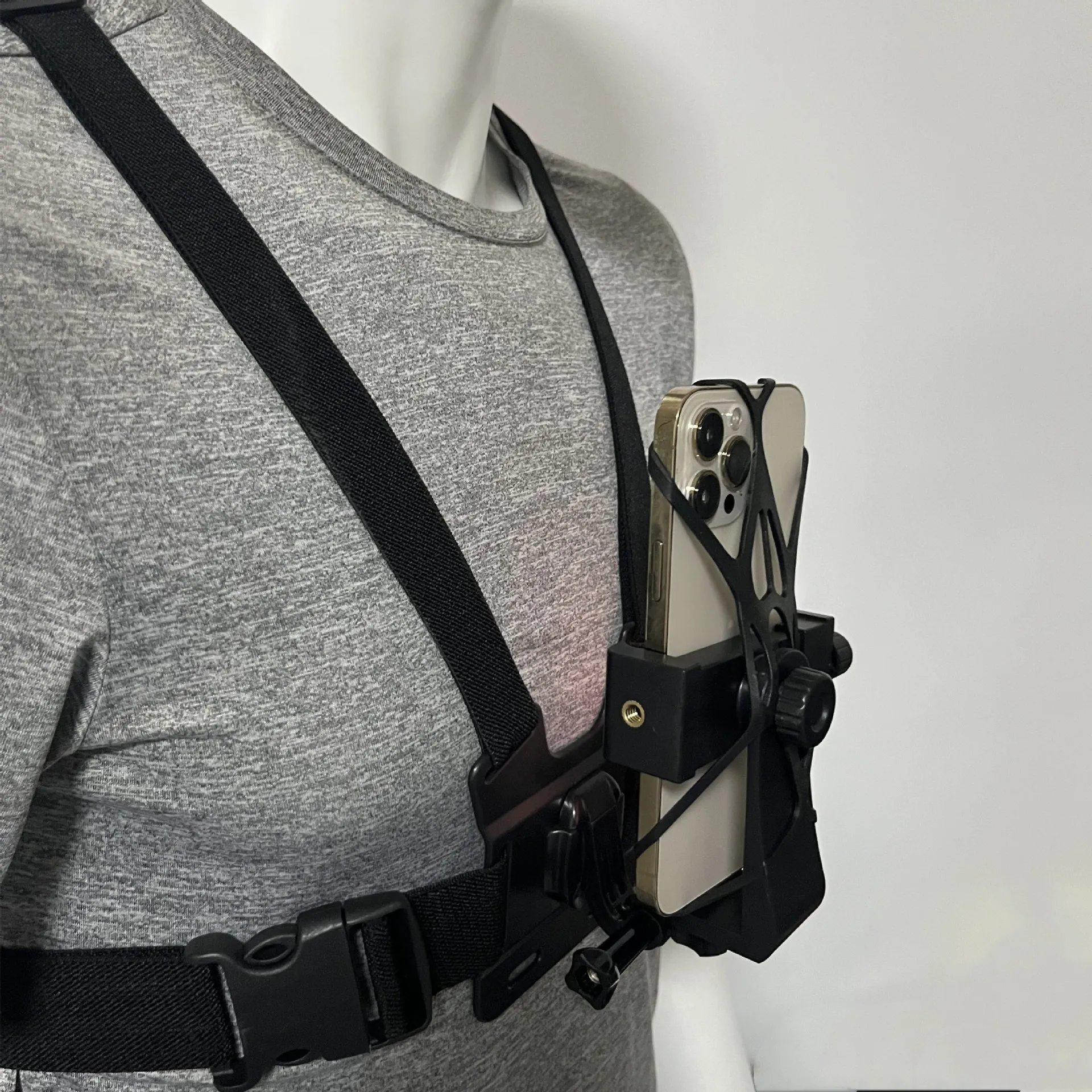 Support Poitrine Multifonctionnel pour Téléphone & Caméra GoPro – Réglable & Universel 4-7"