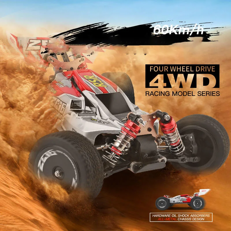 Voiture RC Drift 4WD 1:14 en Alliage – 60 km/h Télécommandée