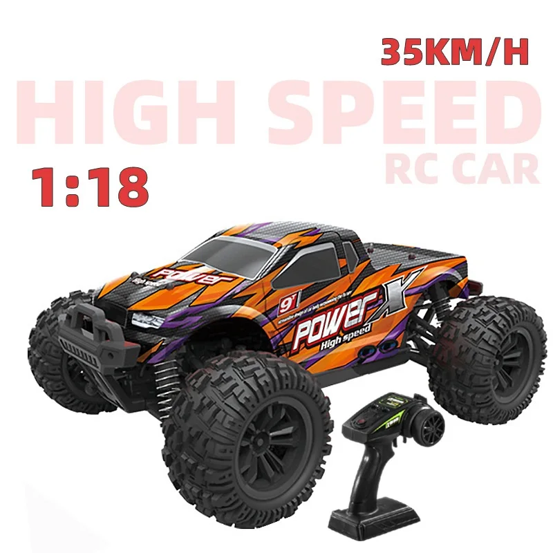 Voiture RC Tout-Terrain 4WD 1/18 – 36 km/h, Télécommande 4 Canaux, Prête à l'emploi