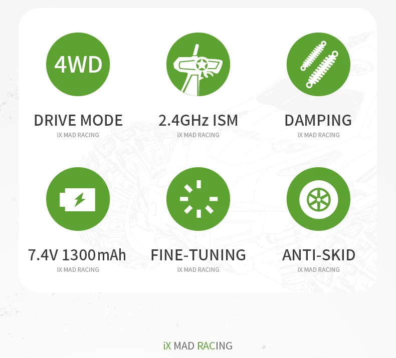 Voiture RC Tout-Terrain 4WD 1/18 – 36 km/h, Télécommande 4 Canaux, Prête à l'emploi