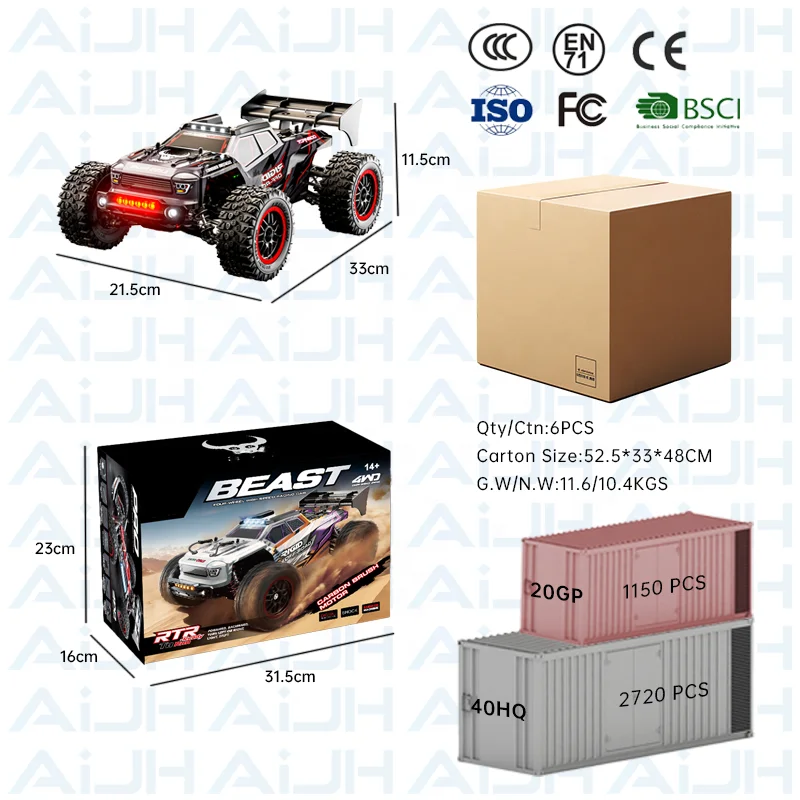 Voiture RC Tout-Terrain 4WD SG316 MAX – Brushless 80 km/h, Télécommande 200m, Échelle 1:16