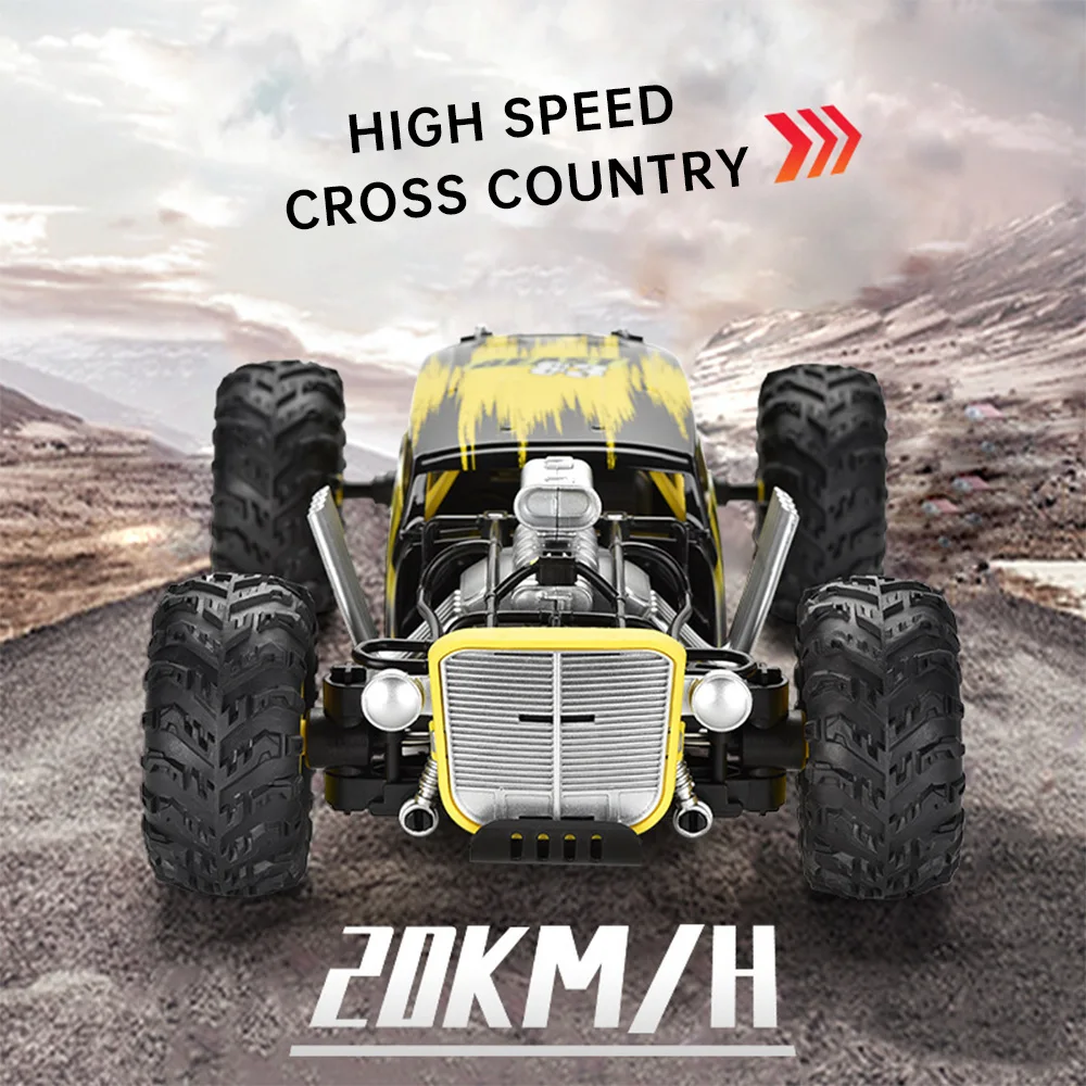 Voiture Télécommandée RC Off-Road 1/10 - 4 Canaux Rechargeable Tout-Terrain