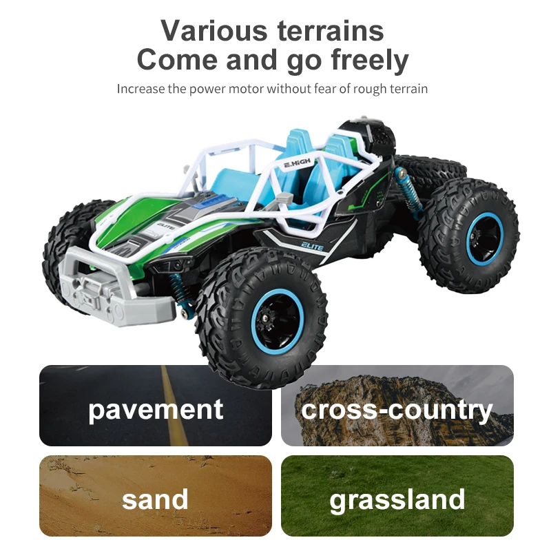 Voiture télécommandée RC 1:16 avec lumières LED – 4 canaux 2.4GHz