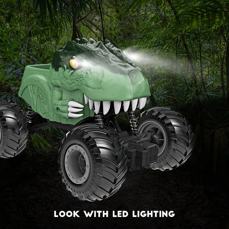 Camion Dinosaure Télécommandé 2.4G avec Lumières - Tout-Terrain RC Grande Vitesse