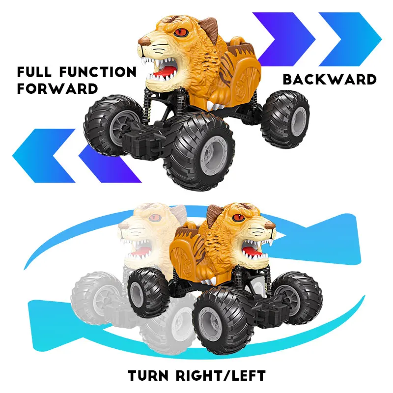 Voiture Tigre Télécommandée 2.4G Tout-Terrain avec Lumières – Escalade, 4 Canaux, Cadeau Enfant