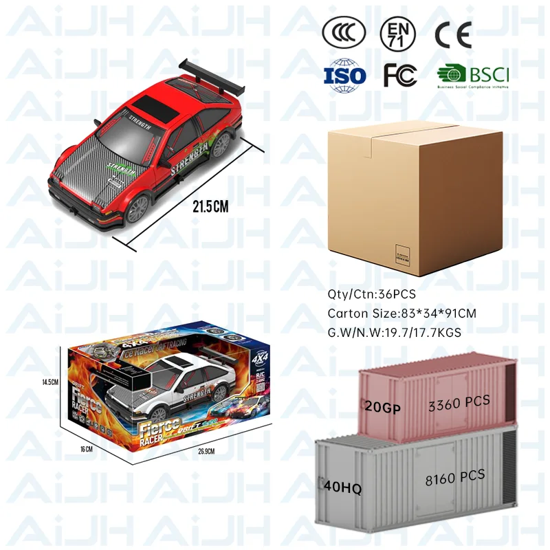 Voiture RC Drift Télécommandée 2.4G – Tout-Terrain avec Lumières | Échelle 1:20