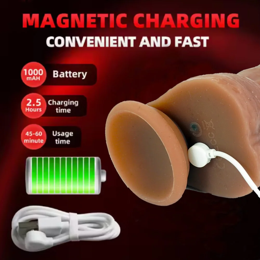 Gode Réaliste en Silicone | 10 Modes de Vibration | Rechargeable USB | Imperméable