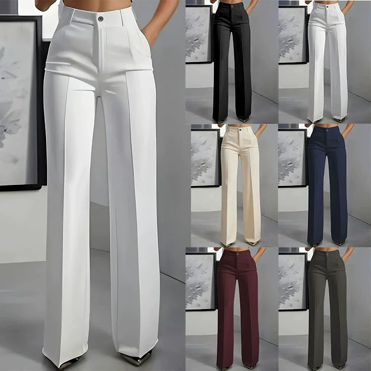 Pantalon costume homme coupe droite taille haute – Style décontracté & élégant