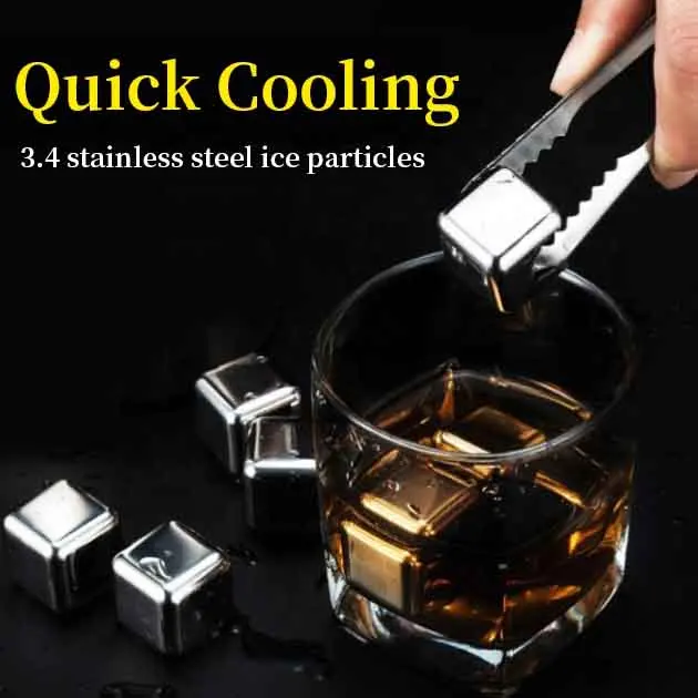 Cubes Glacons Réutilisables Acier Inoxydable 304 – Pierres à Whisky & Vin Sans Dilution