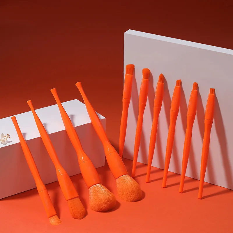Set 10 Pinceaux Maquillage Couleur Bonbon – Poils Synthétiques Végan