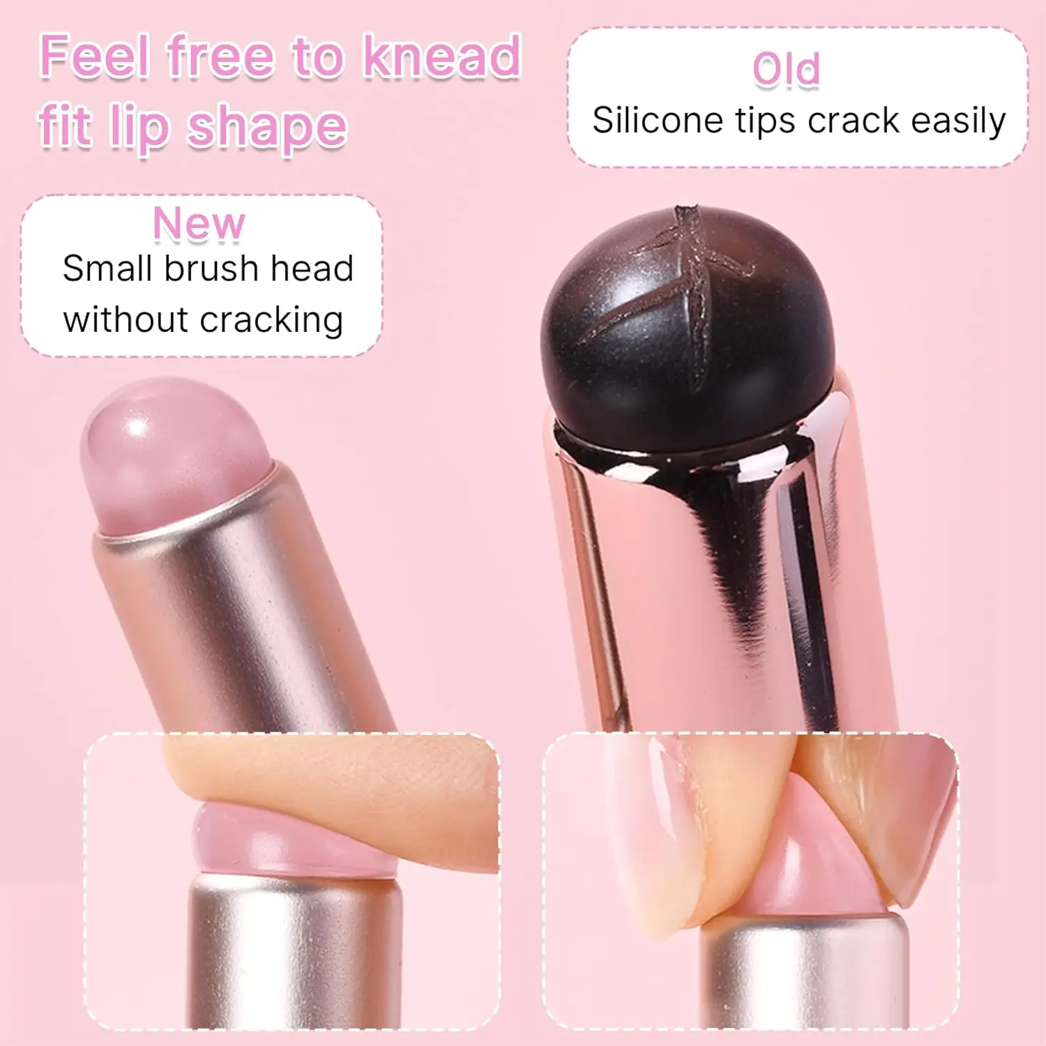 Pinceau à Lèvres en Silicone avec Capuchon Anti-Poussière – Applicateur Précision Gloss & Correcteur