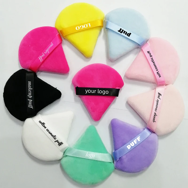 Éponge Triangle Rose en Coton Bio Lavable – Houppette Maquillage Fond de Teint