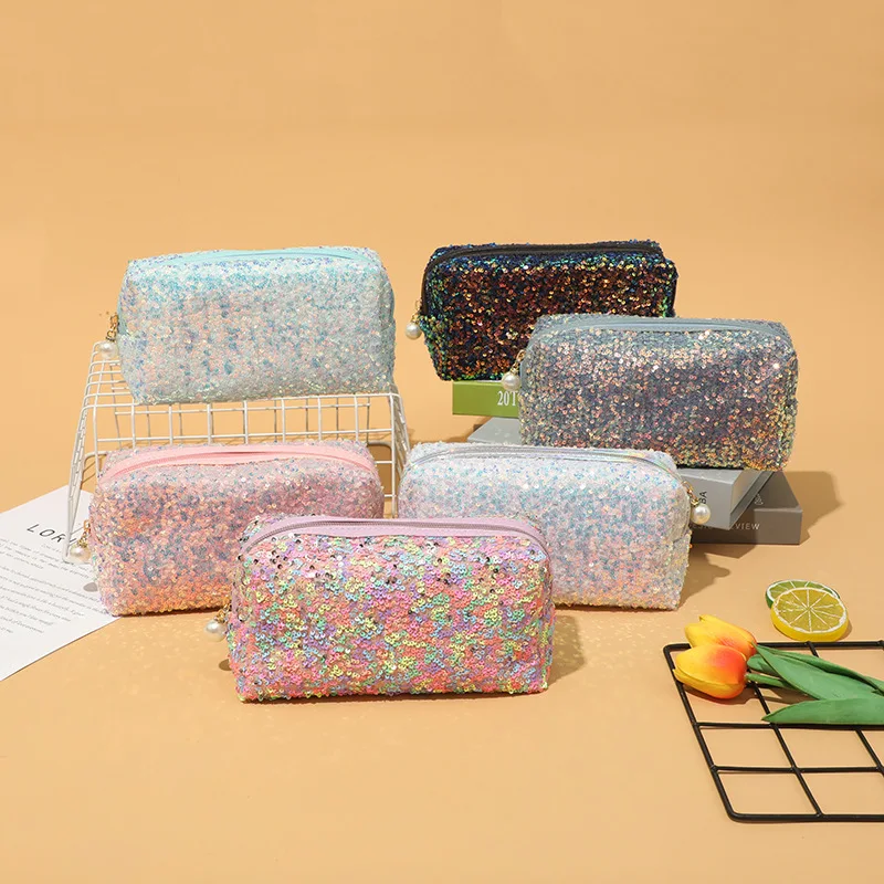 Sac à Cosmétiques Paillettes Luxe Grande Capacité – Pochette Maquillage Mode