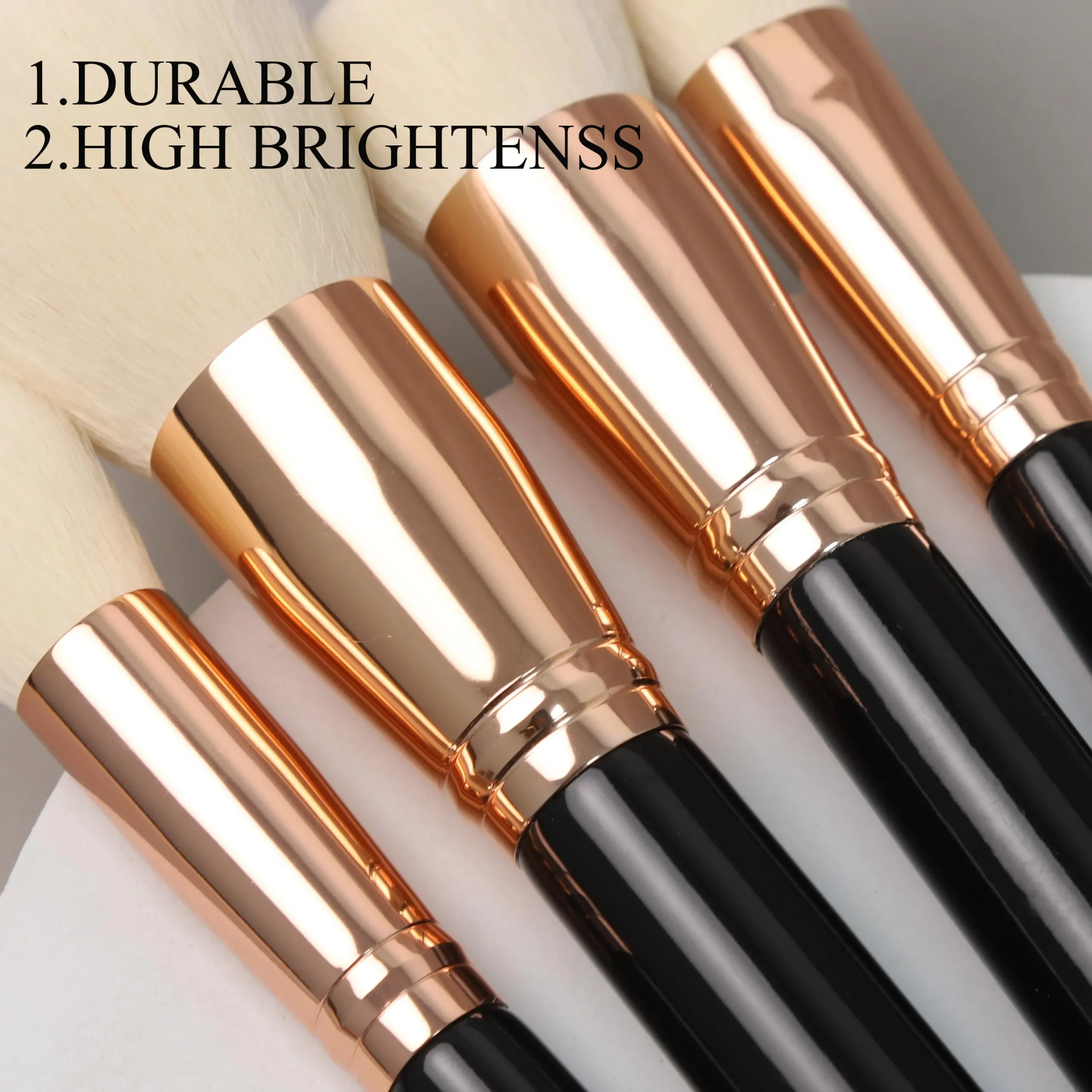 Ensemble 8 Pinceaux Maquillage Professionnels EMF – Poils Ultra-Doux & Manche en Bois Noir