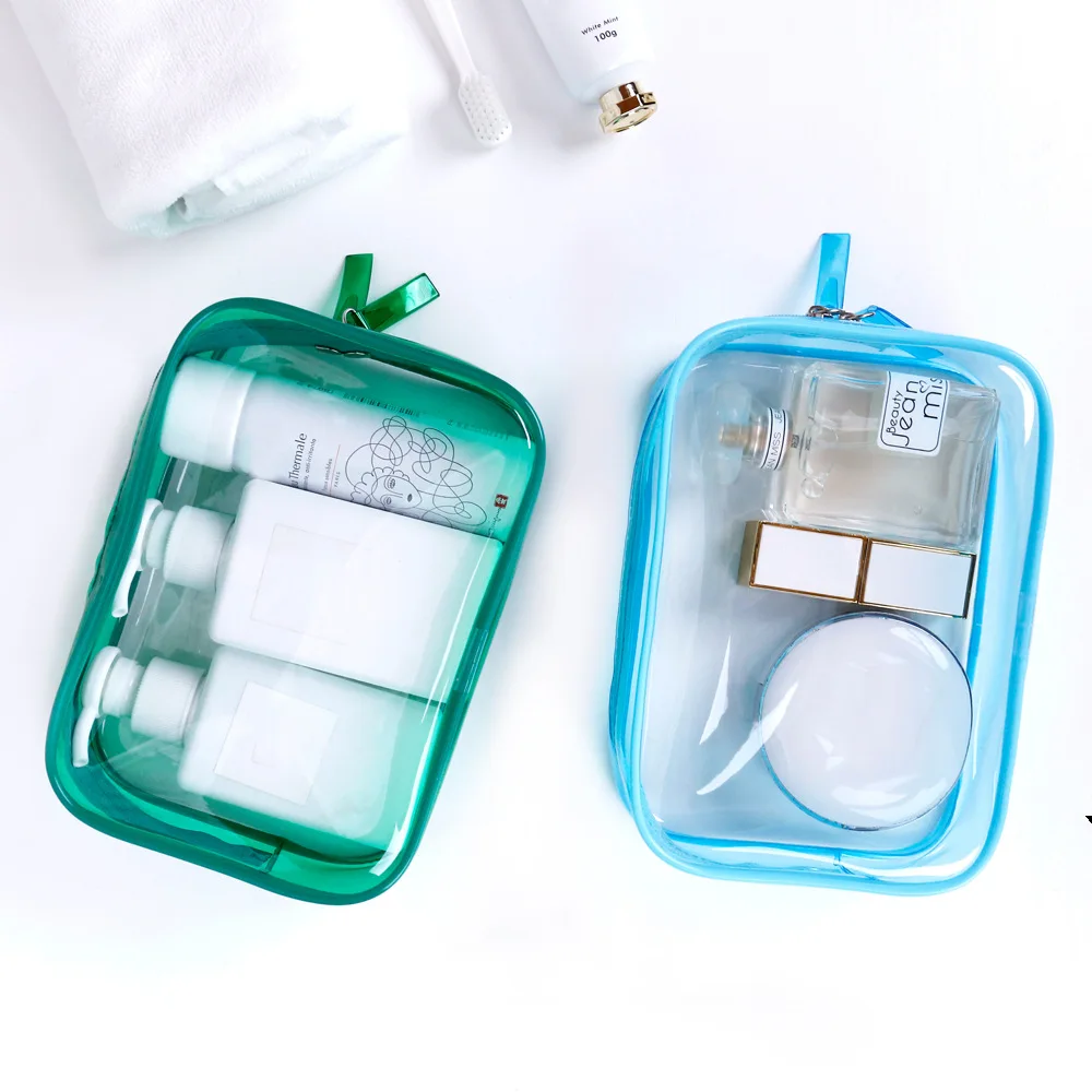 Trousse de toilette transparente PVC grande capacité – Pochette cosmétique étanche portable