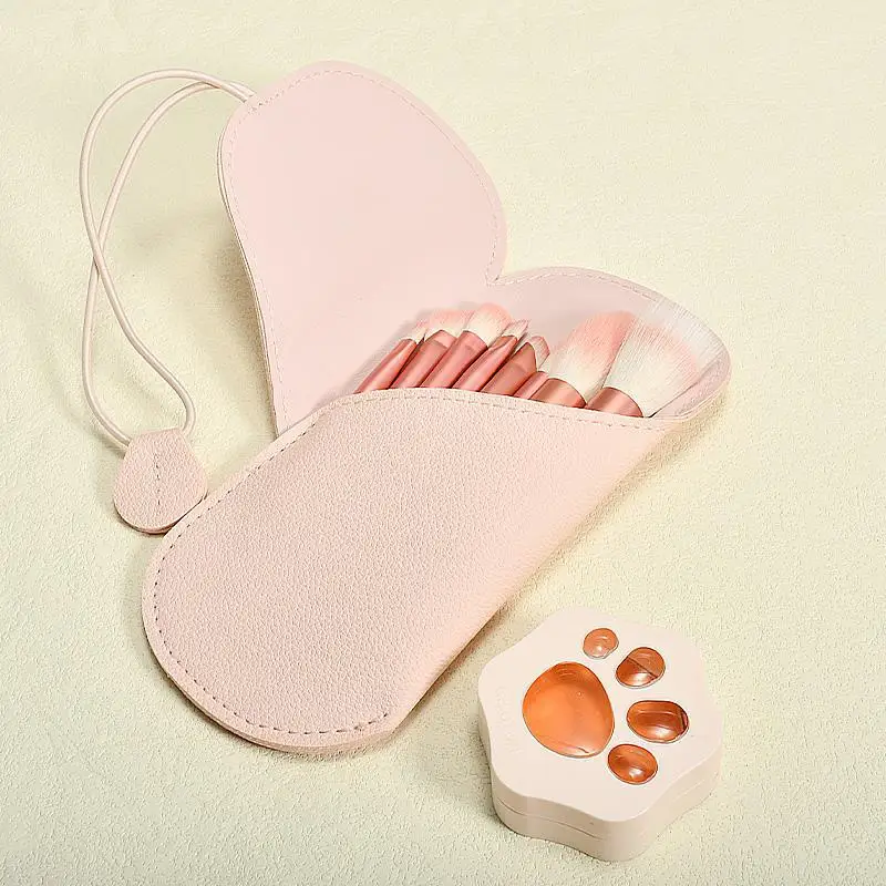 Mini Set 8 Pinceaux Maquillage Manche Cristal Transparent – Idéal Voyage