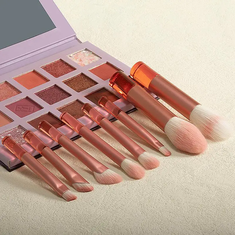 Mini Set 8 Pinceaux Maquillage Manche Cristal Transparent – Idéal Voyage
