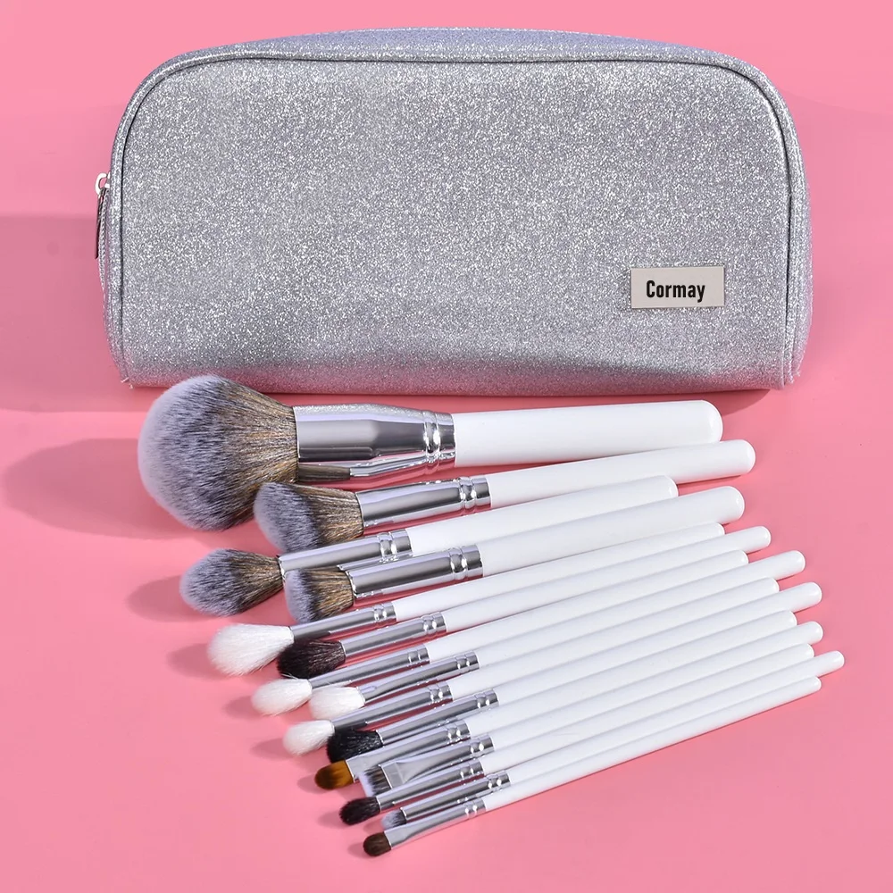 Ensemble de Pinceaux Maquillage Professionnels Blancs 16/26 Pièces – Fibres Synthétiques Douces