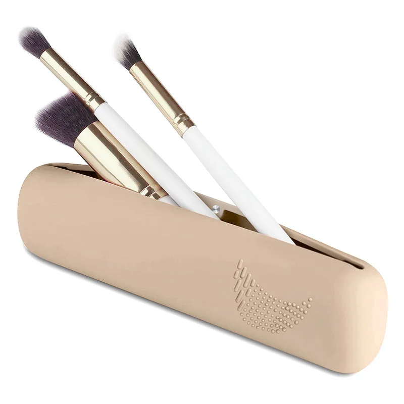 Étui porte-pinceaux en silicone imperméable – Rangement maquillage portable