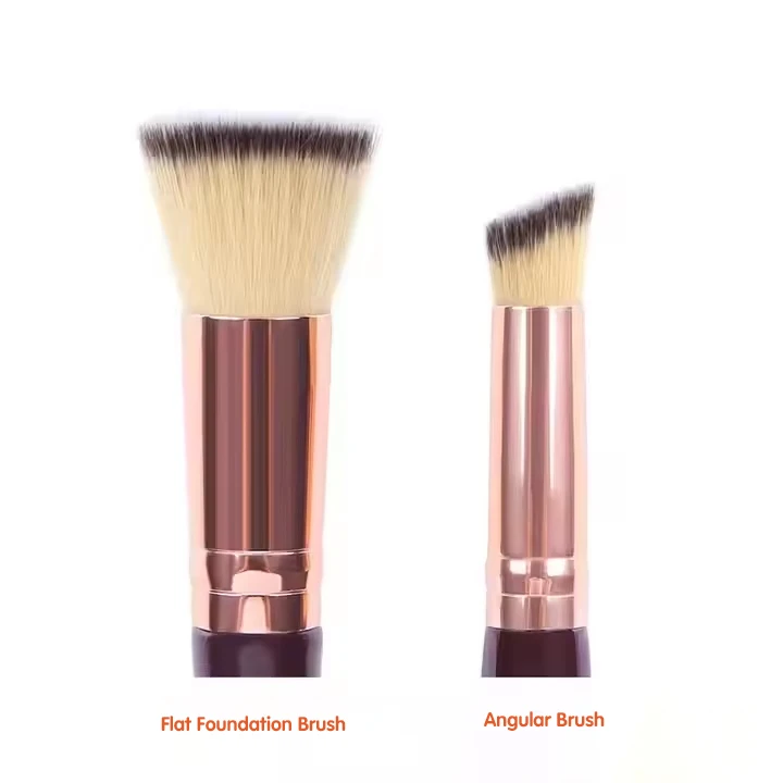 Pinceau de maquillage double embout professionnel – Fond de teint, correcteur & poudre