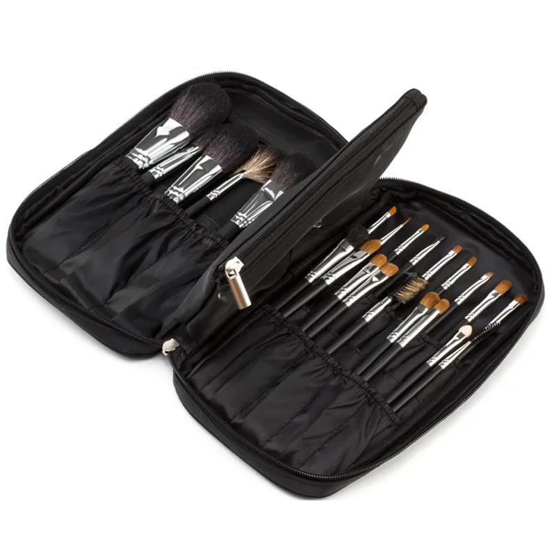 Sac de Rangement Pinceaux Maquillage en Cuir PU – Élégant & Zippé