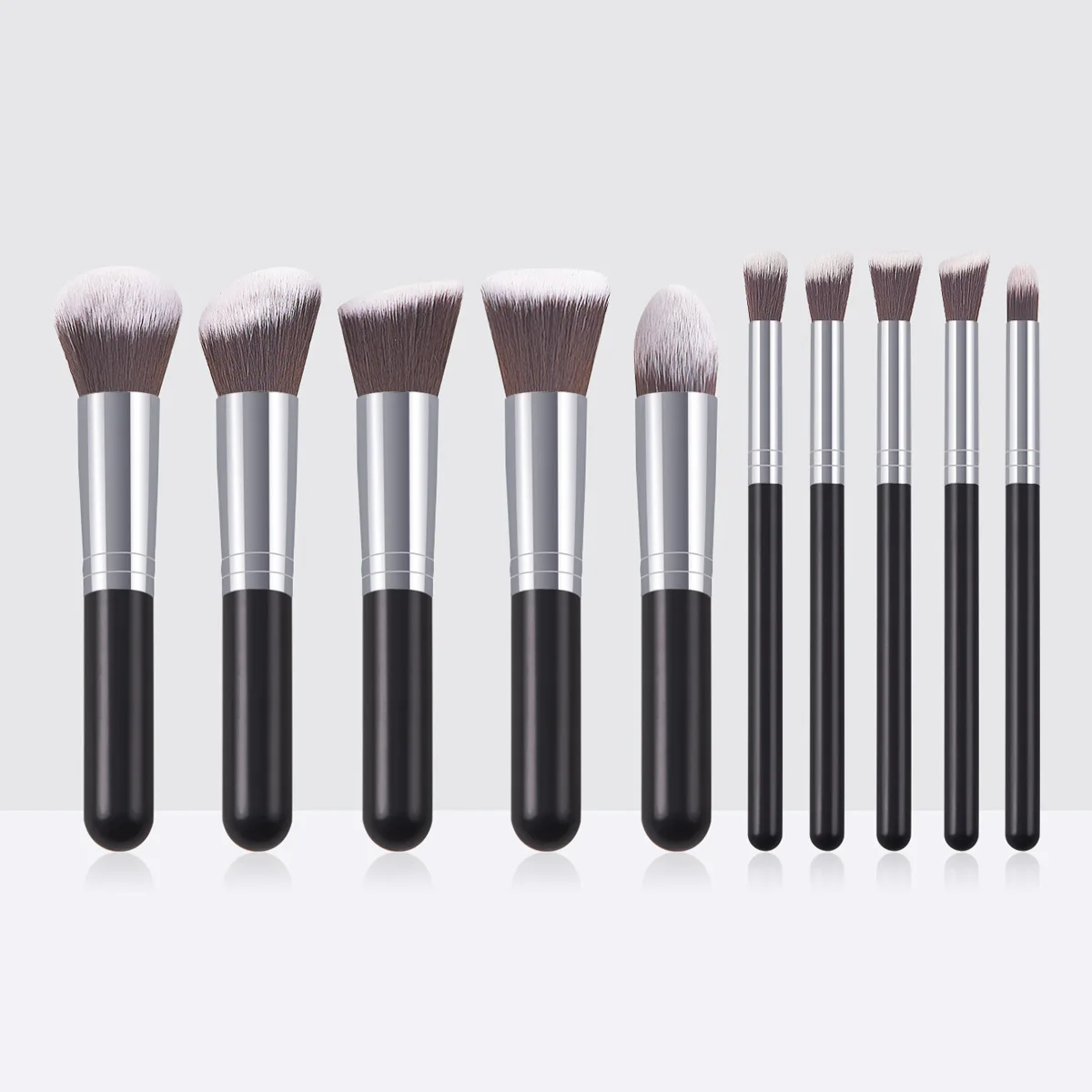 Set 10 Pinceaux de Maquillage Professionnel – Fibres Synthétiques Douces