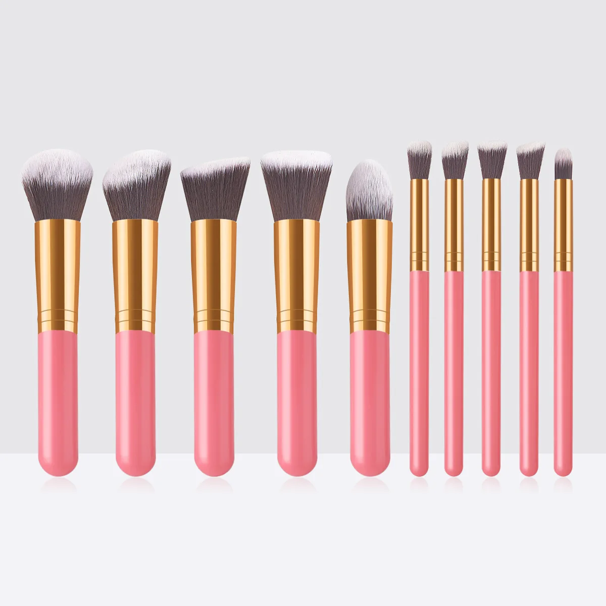 Set 10 Pinceaux de Maquillage Professionnel – Fibres Synthétiques Douces