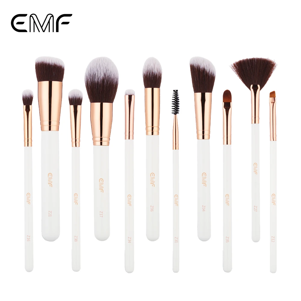 Pinceau Correcteur Conique EMF Z35 – Manche Bois Blanc, Virole Or Rose, Poils Synthétiques Doux