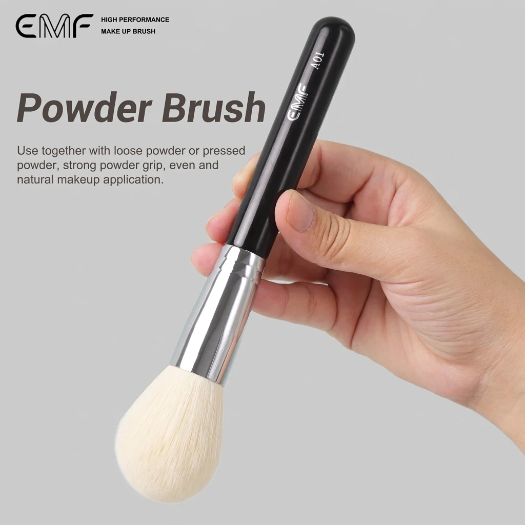 Pinceau Blush Professionnel EMF – Poils Ultra-Doux, Manche Bouleau & Virole Cuivre