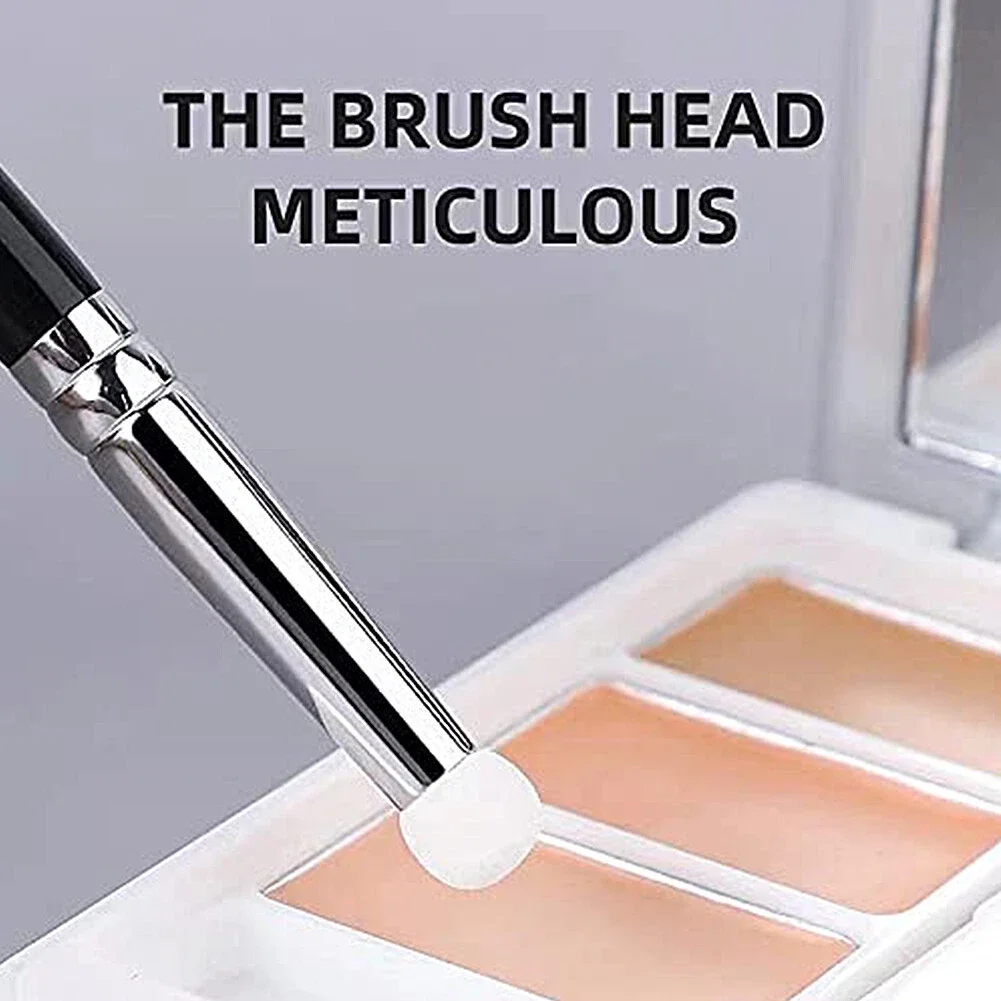Pinceau à lèvres & eyeliner double face en éponge – Pinceau correcteur plat maquillage