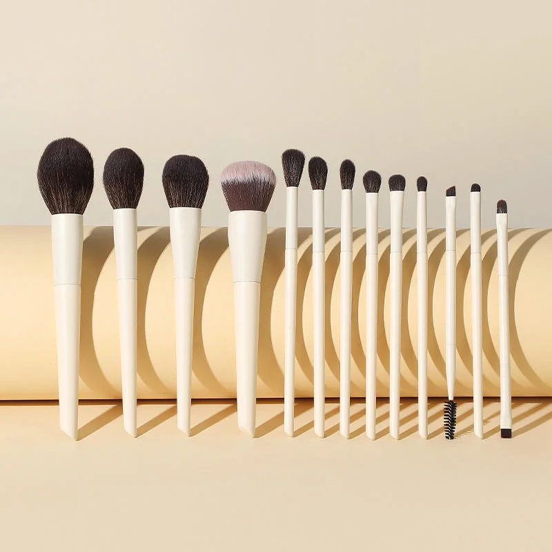Set 13 Pinceaux Maquillage Professionnels Vegan | Poils Synthétiques Doux | Logo Personnalisé
